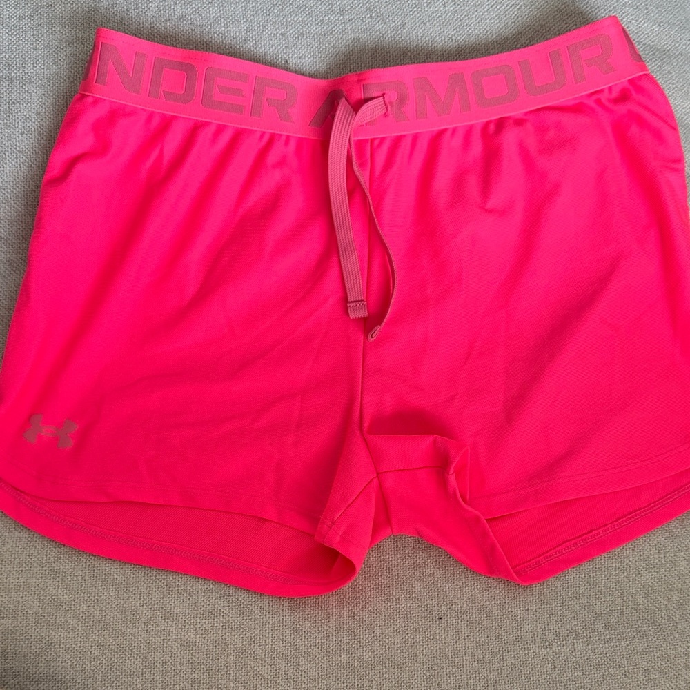 Under Armour Kids Neon Orange/ Pink Shorts